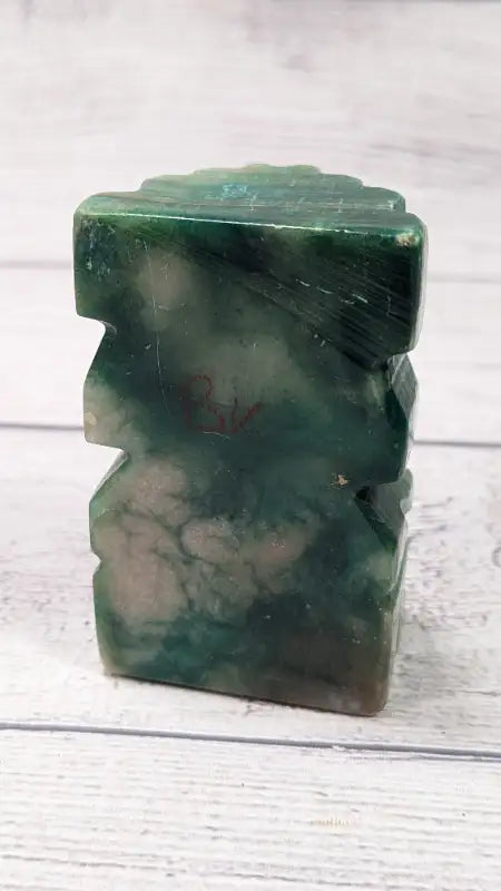 Mid Century Mayan Jade Carved Bookend