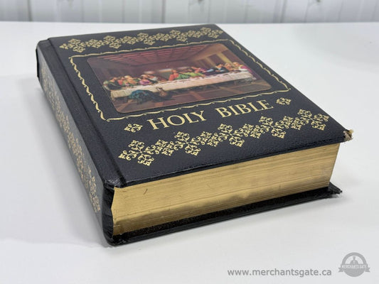 Holy Bible English Hardcover Decorative Gold Detail Last Supper Cover Large Format