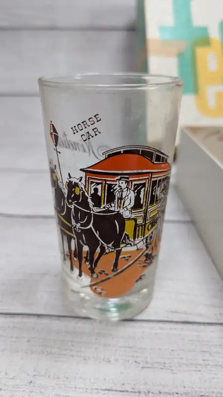 Vintage Anchor Hocking Gay Nineties Drinking Glasses Set Original Box NOS 1960s