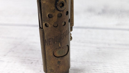 Antique Neverfail Brass WW1 Trench Lighter - Made in Hungary