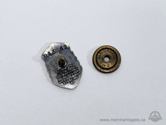 Canadian Military General Service Lapel Badge Sterling Silver Kings Crown Maple Leaf