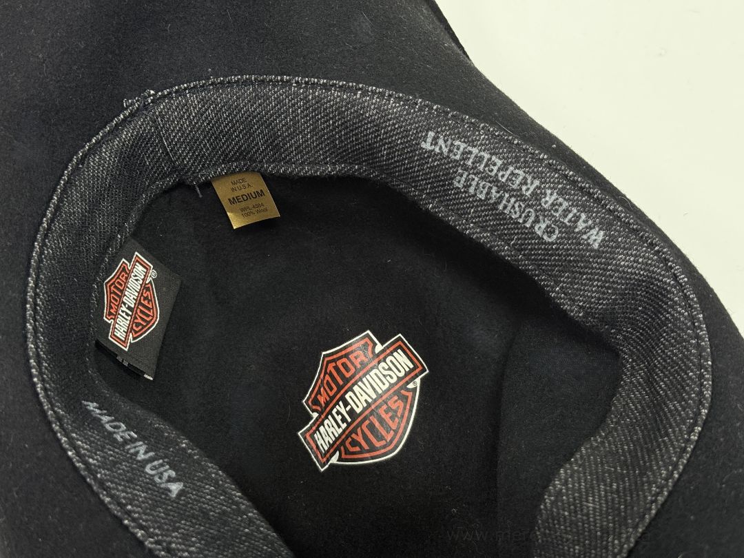 Harley-Davidson Women’s Rhinestone H-D Black Wool Cowboy Hat Made in USA