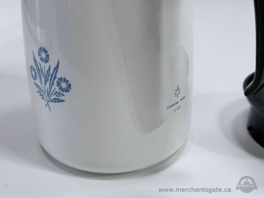 Corning Ware 6 Cup Coffee Carafe Blue Cornflower Pattern Glass with Lid