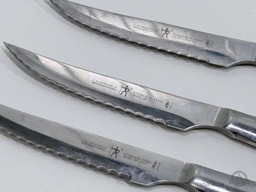 J A Henckels International Stainless Steel Serrated Steak Knives Set of 3
