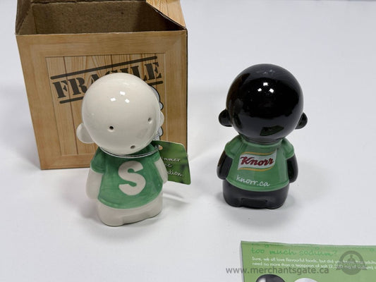 Knorr Limited Edition Salt And Pepper Shaker Set New In Box Ceramic Advertising Figures