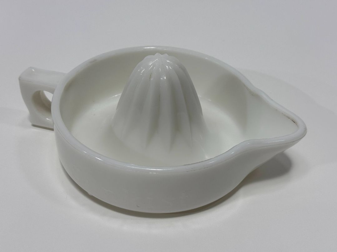 Vintage White Milk Glass Citrus Juicer – Made in USA