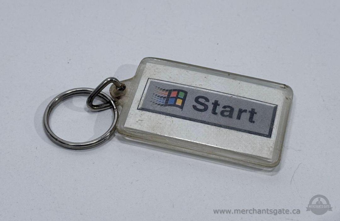 Vintage Microsoft Windows Start Button Logo Keychain Double-Sided 1990s