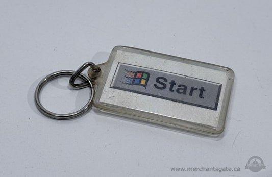 Vintage Microsoft Windows Start Button Logo Keychain Double-Sided 1990s