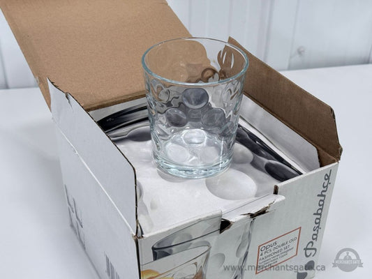 Pasabahce Opus Double Old Fashioned Glass Set 4 Piece New in Box Barware