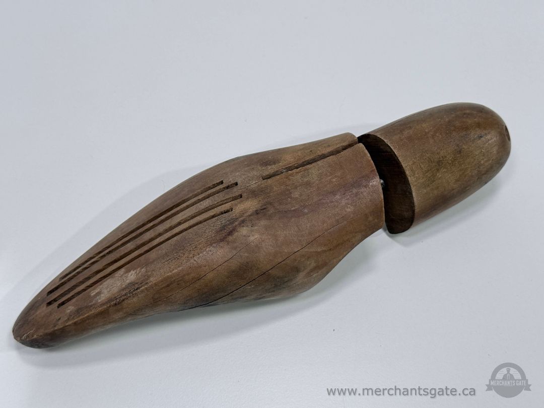 Vintage Wooden Shoe Tree Adjustable Split Toe Shoe Stretcher Form