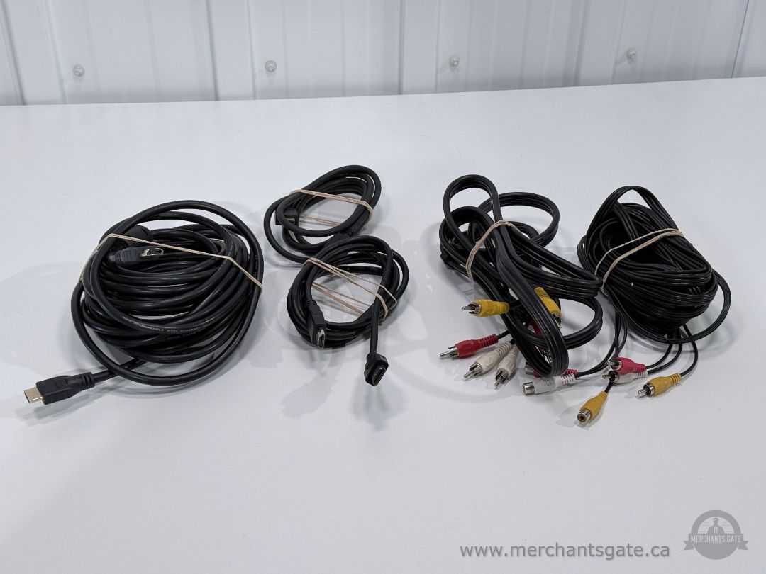 HDMI Cable 25ft + RCA Audio Video Cables Lot AV Extension Bundle