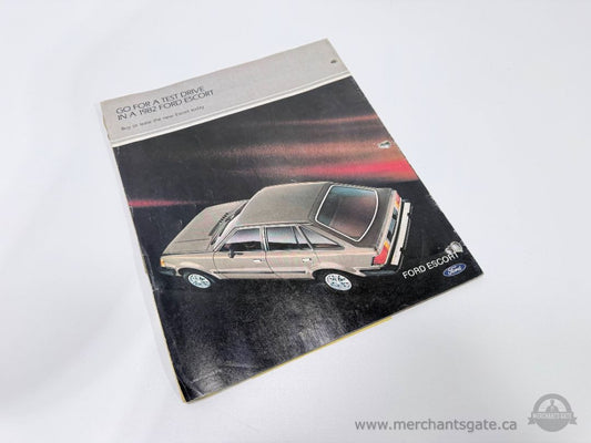 1982 Ford Escort Brochure Original Dealer Sales Sheet w/ Purchase Order Document