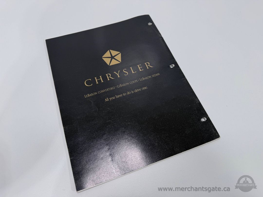 1992 Chrysler LeBaron Brochure Original Convertible Coupe Sedan Sales Catalog
