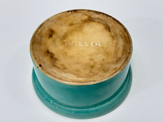 Weller Pottery Bowl – Aqua Crackle Glaze, 7" x 3.25"
