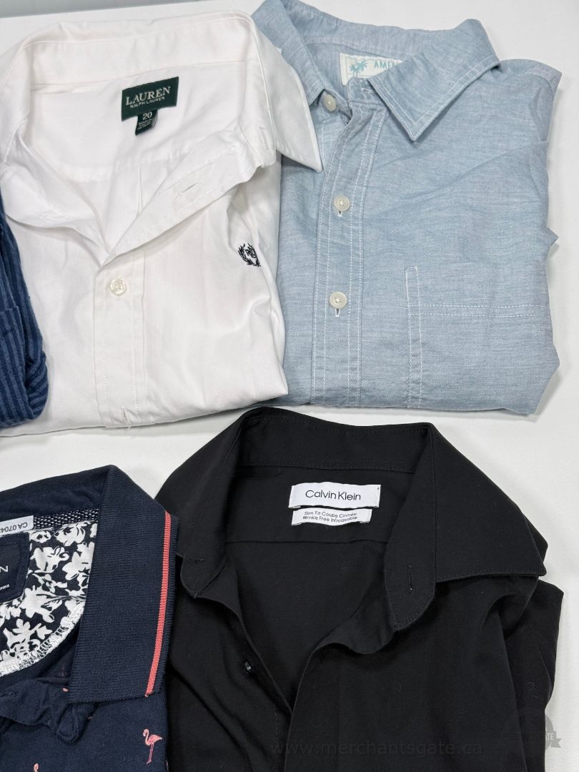 Men’s Shirt Lot of 5 Small Medium Ralph Lauren Calvin Klein Abercrombie Nickel & Iron