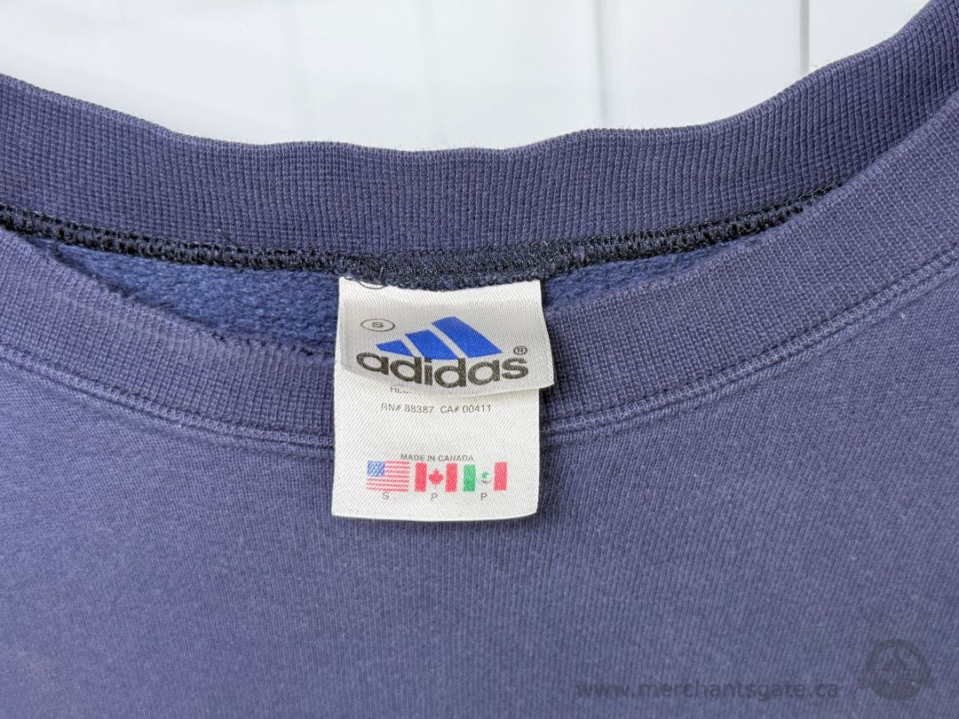 Adidas Crewneck Sweatshirt Made in Canada Size Large Blue Vintage Style