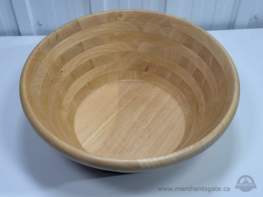 Large Wooden Salad Bowl Natural Wood Serving Bowl 16.5" Diameter Kitchen Decor