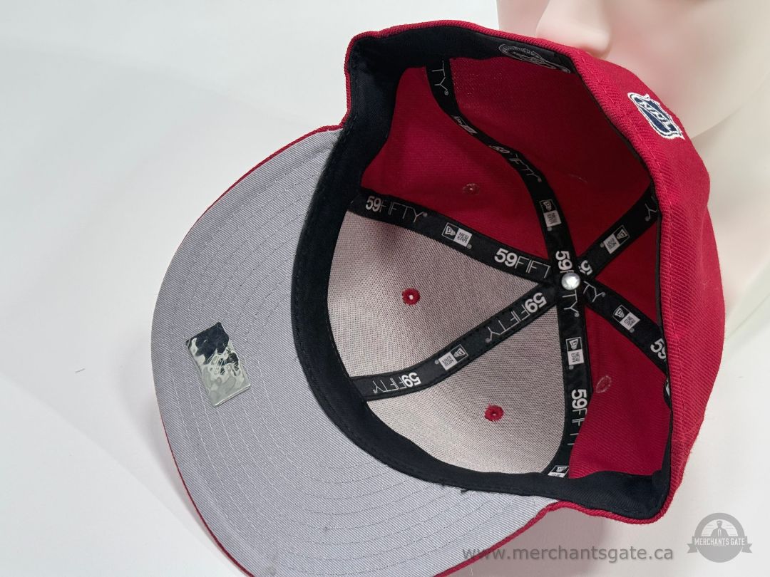 Montreal Canadiens New Era 59Fifty Fitted Hat Red NHL Hockey Cap Size 7 3/8