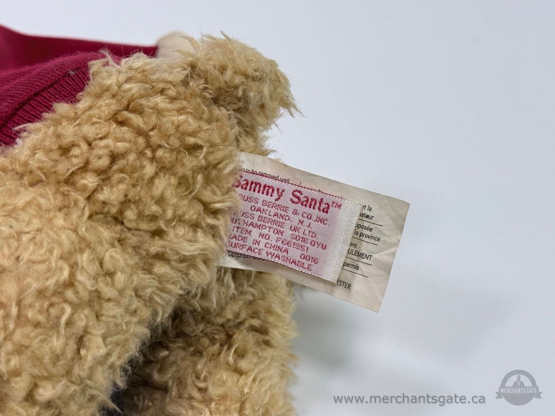 Russ Berrie amram's Sammy Santa Plush Bear Christmas Toy with Tags