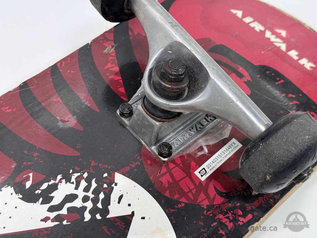 Airwalk Skateboard Complete Deck with Trucks Wheels Bearings Red Graphic