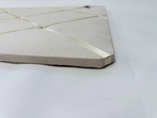 Cream Ribbon Memo Board – 21" x 18" Fabric organizer