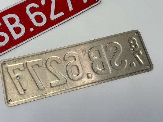 Vintage 1987 Belgian License Plates (SB.6277 Pair)