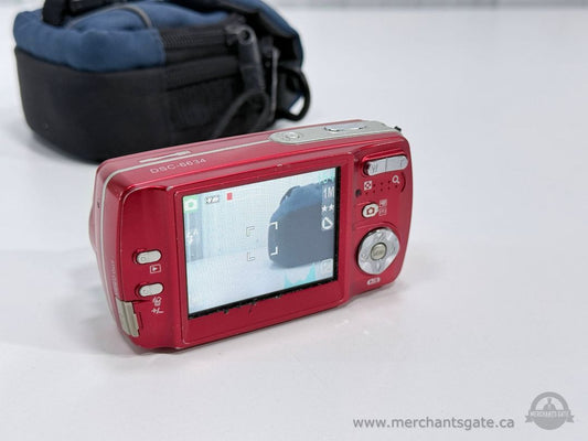 Centrios Digital Camera 5MP Compact AA Battery Point & Shoot Red w/ Case