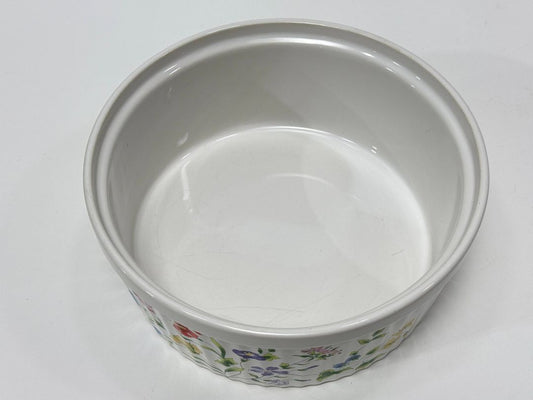 Vintage “Spring Song” Japan Ramekin Dish / Wildflower Floral Stoneware 7.9" Wide Serving Bowl