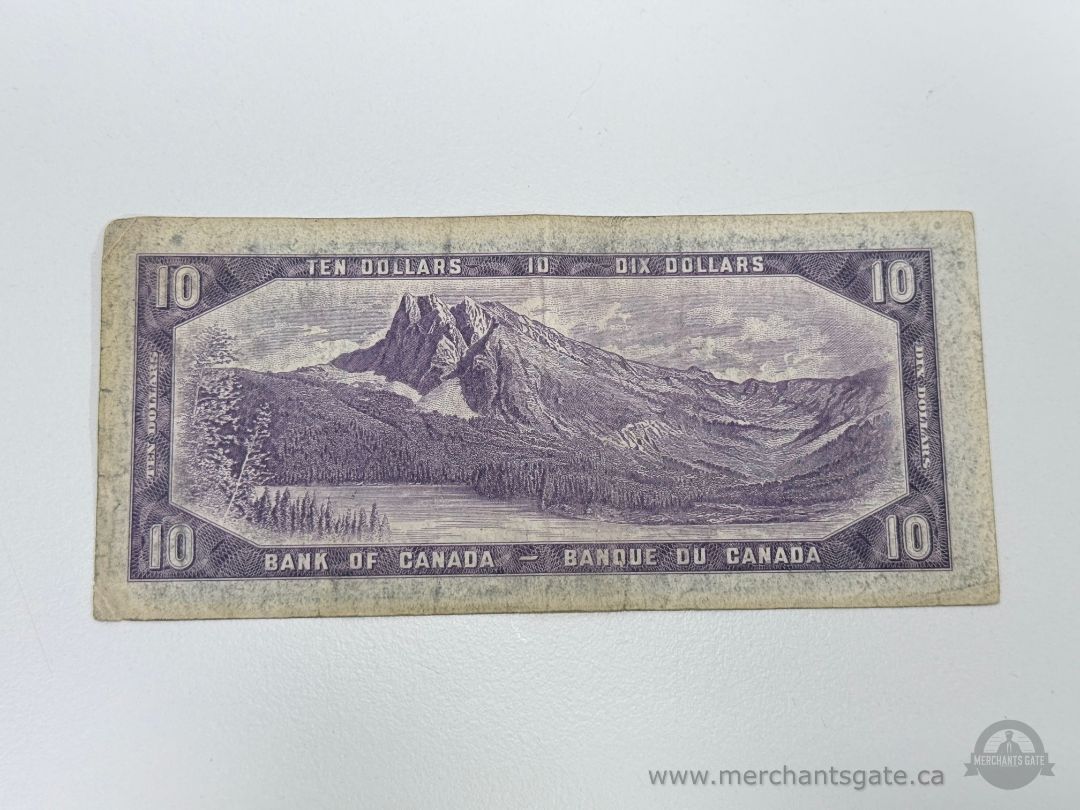 1954 Bank of Canada $10 Note Beattie Coyne A2784635 Canadian Banknote