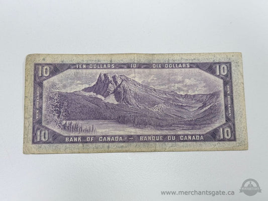 1954 Bank of Canada $10 Note Beattie Coyne A2784635 Canadian Banknote