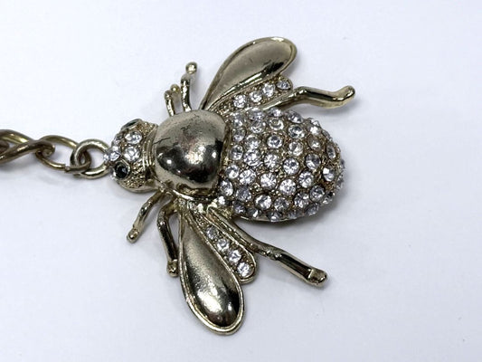 High Quality Gold Bee Keychain With Rhinestone Insect Charm For Purse Backpack or Keys