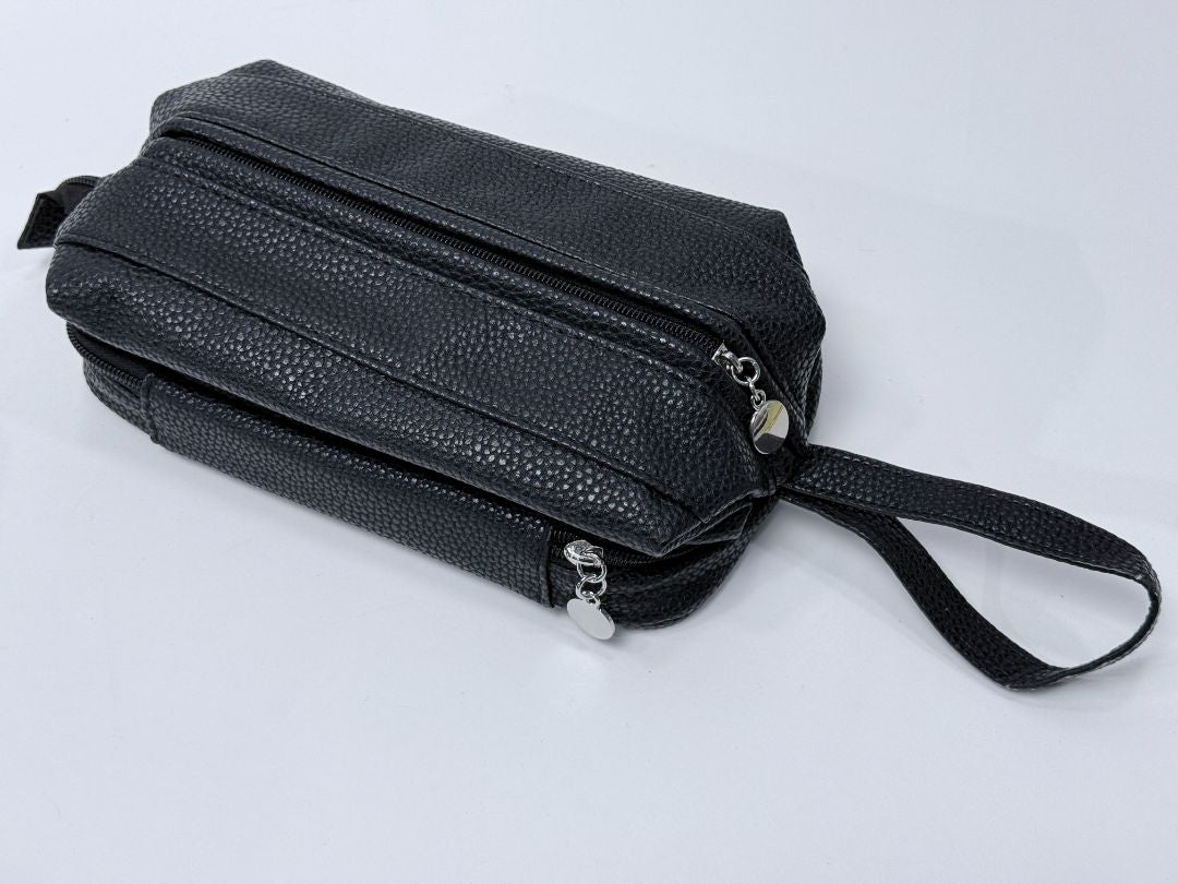 La Vie En Rose Faux Leather Makeup Travel Bag with Strap