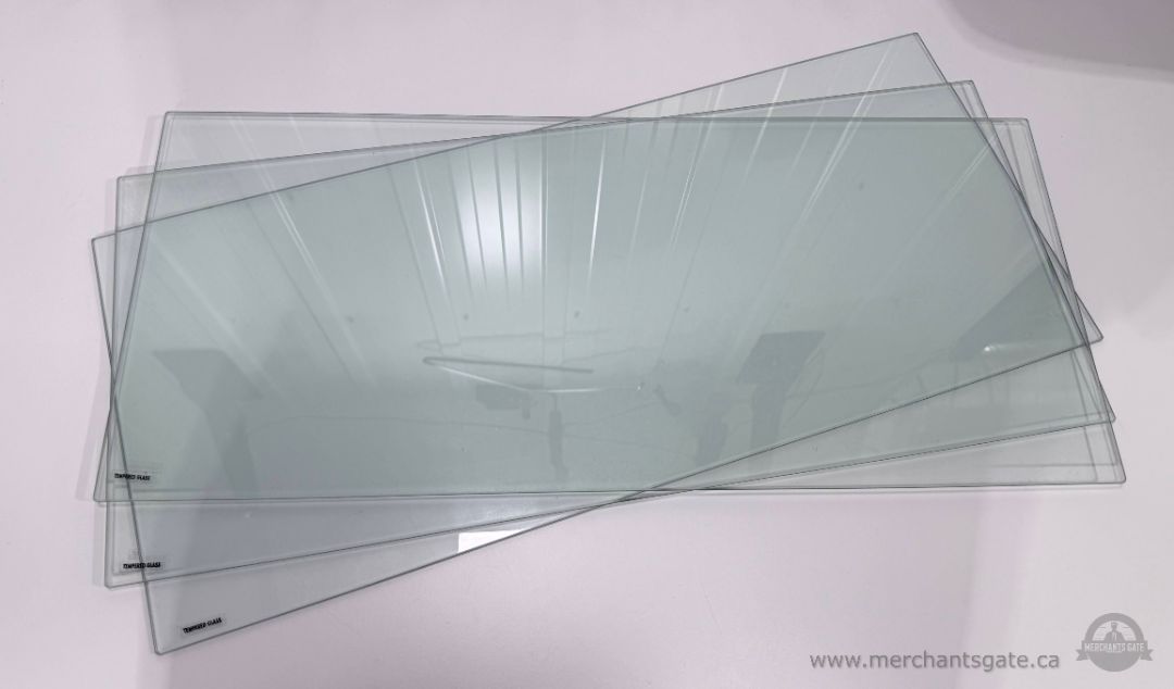 Tempered Glass Shelf Panels 31" x 13.75" 5.8mm Thick Set of 3
