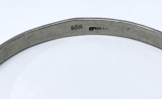 925 Sterling Silver Thunderbird Bangle Bracelet Tribal Design Made In Mexico