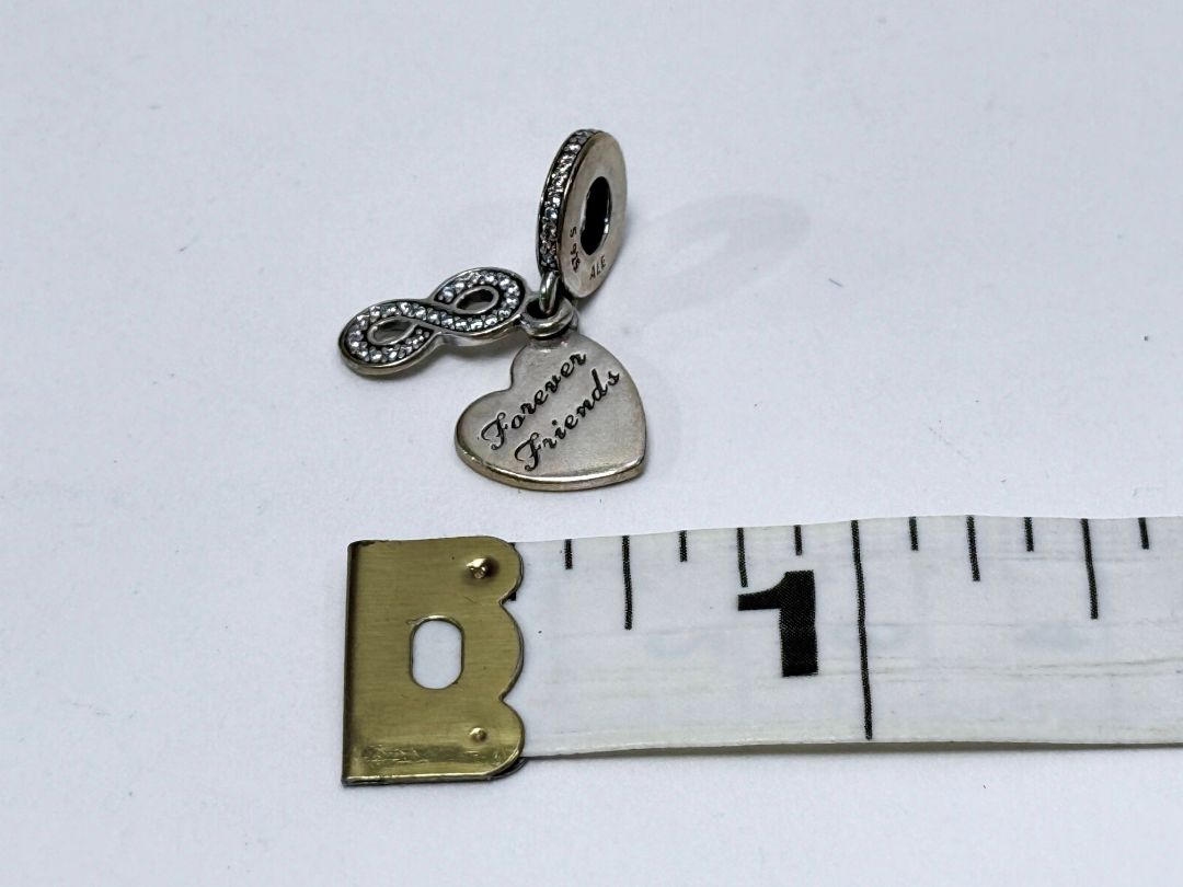 Sterling Silver Pandora Charm Forever Friends Heart Infinity Dangle Bead S925 ALE