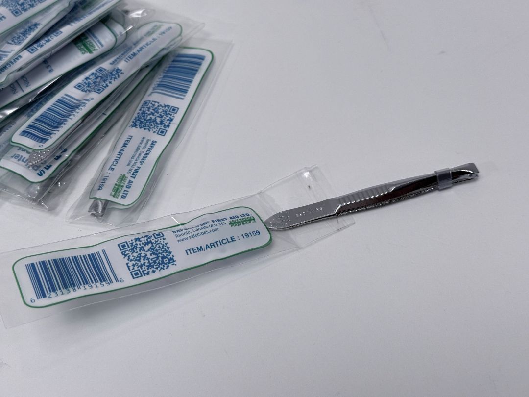 Lot of 17 Nickel Plated Tweezers Individually Packaged First Aid or Emergency Kit Tools