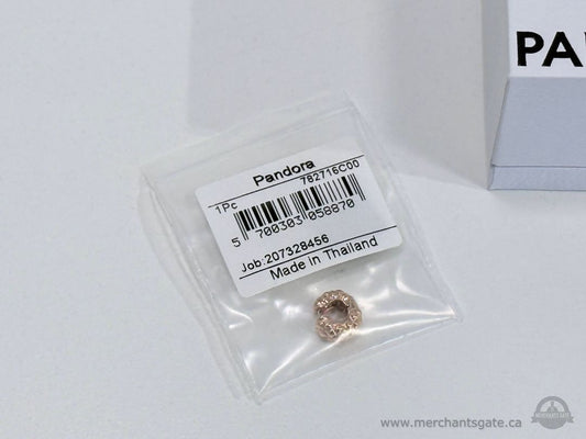 Like new Pandora 14K Rose Gold Plated Studded Clip Charm 782716C00