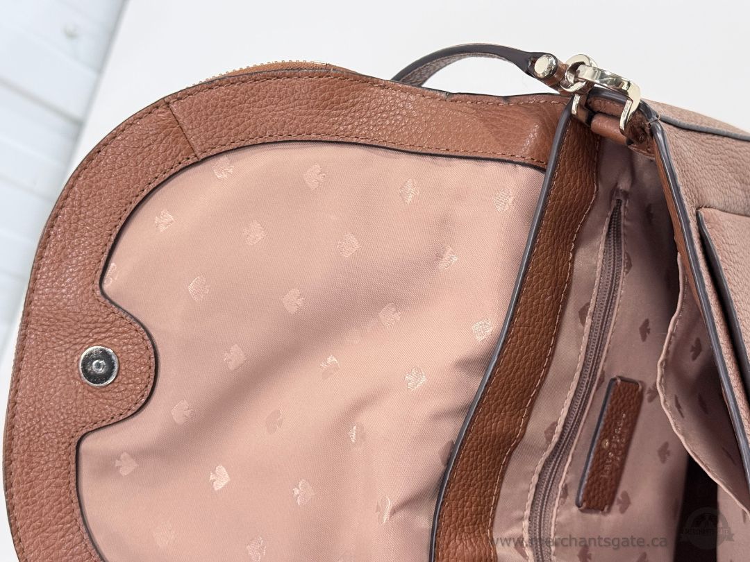 Kate Spade New York Leila Pebbled Leather Crossbody Bag Brown Tan Purse