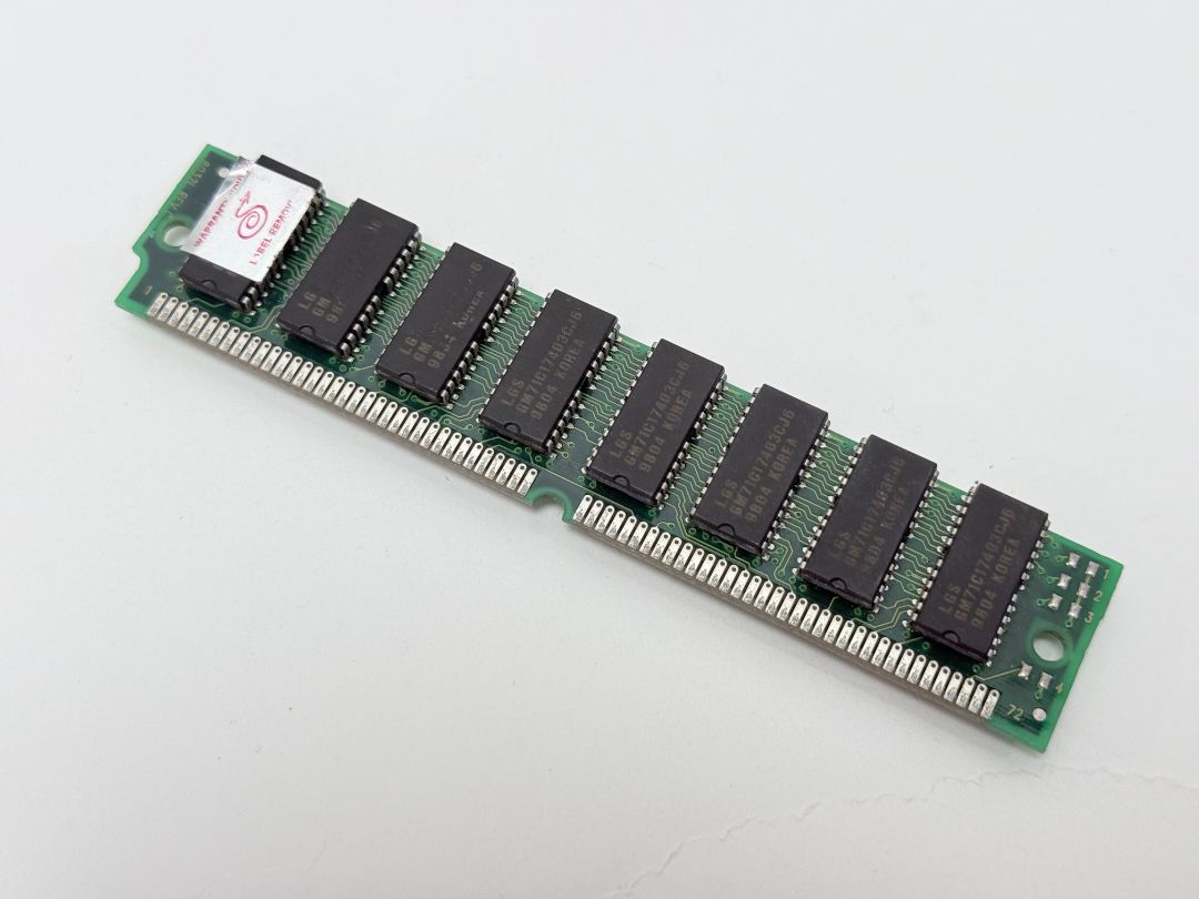 4MB 72 Pin SIMM RAM Stick LGS GM71C17403CJ6 Vintage Memory Module 1990s Collectible