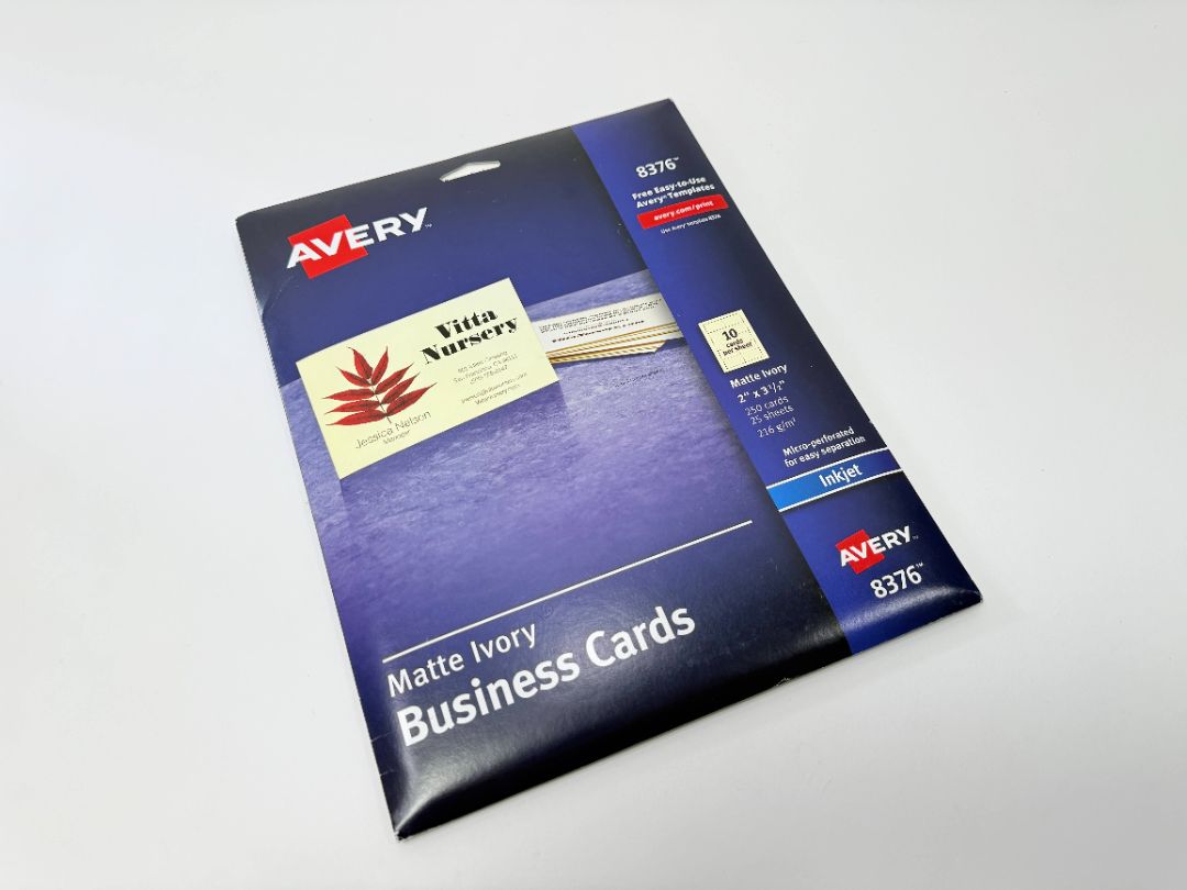 Avery 8376 Business Cards Matte Ivory Inkjet 2 X 3 Inch 250 Pack New Sealed Printable