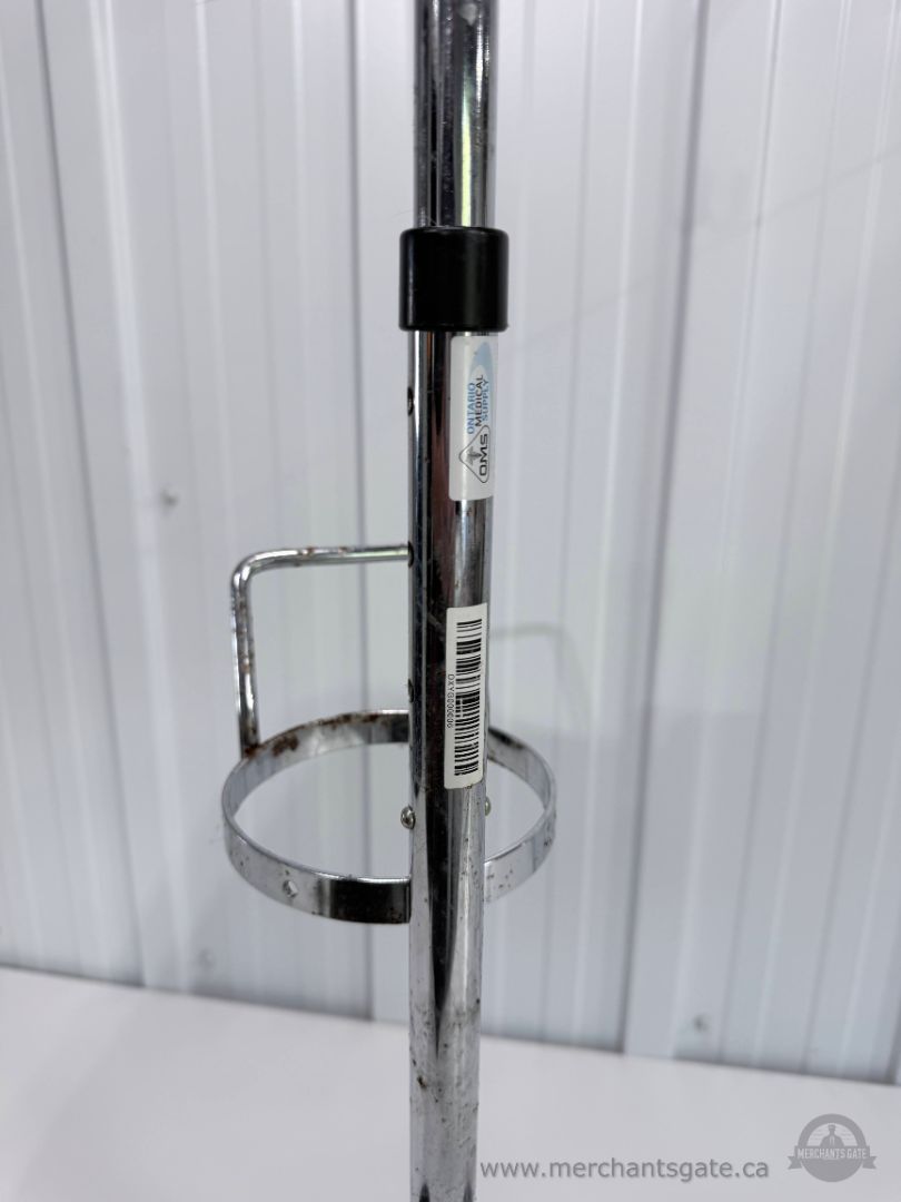 Rolling Chrome Cylinder Tank Cart Stand with Wheels Adjustable Height