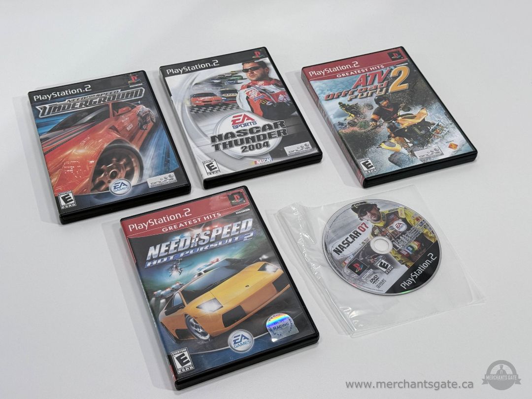 PS2 Racing Game Lot – Need for Speed Underground, Hot Pursuit 2, NASCAR