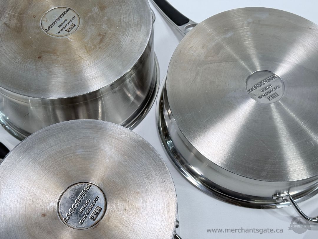 Lagostina Merano Stainless Steel Cookware Set Pots Pans Lids 13 Piece