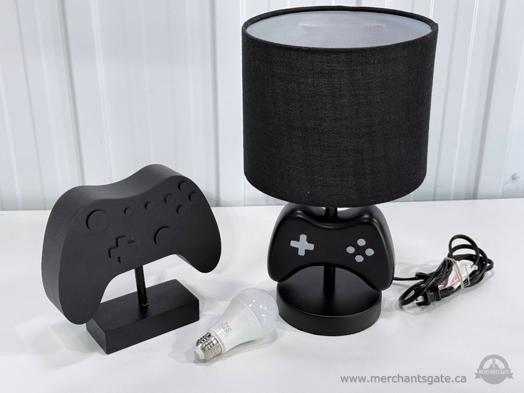 Gaming Controller Table Lamp with Smart LED Bulb & Matching Display Decor