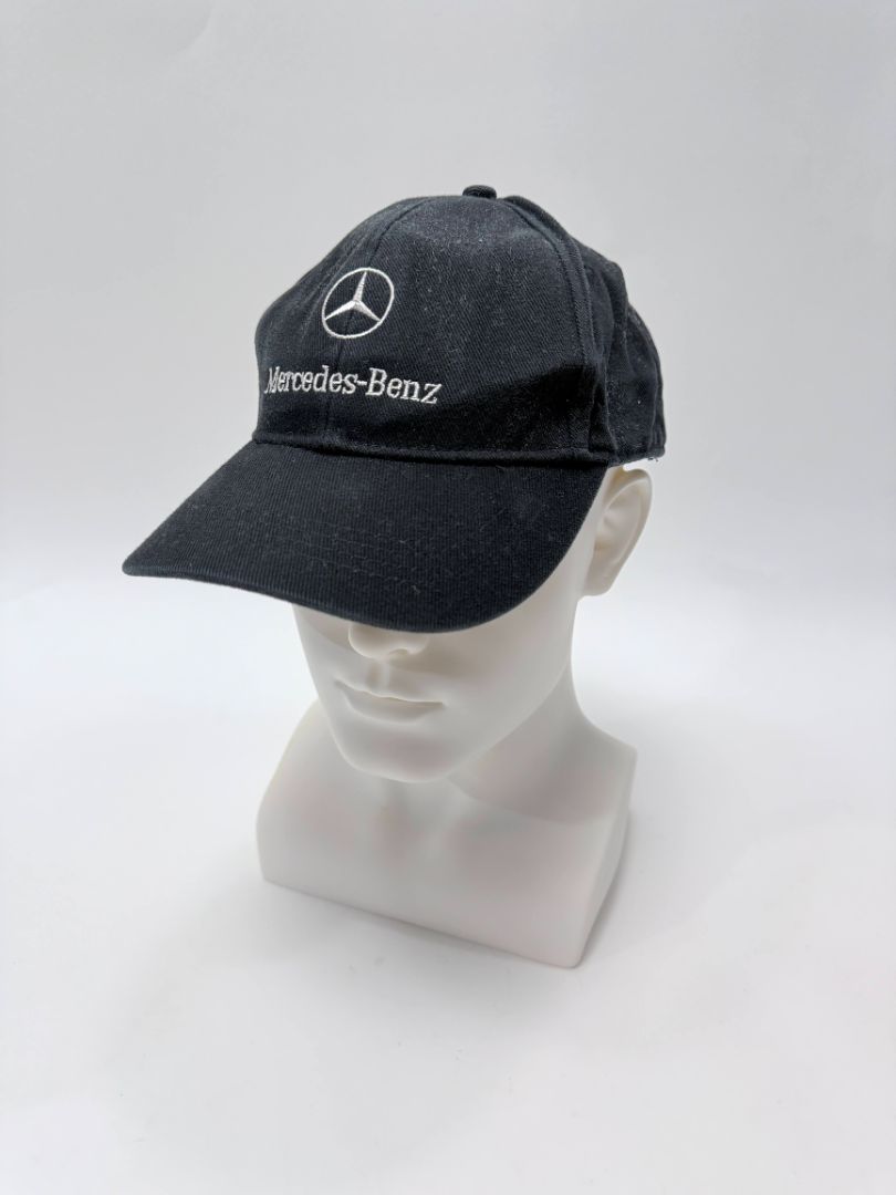 Vintage Mercedes Benz Adjustable Baseball Hat Black Embroidered Logo Cap Classic Style
