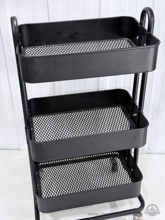 Momentum Steel 3-Tier Utility Cart Rolling Storage Organizer