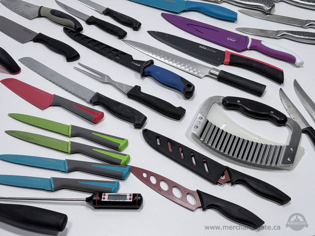 Large Kitchen Knife Lot Hampton Forge KitchenAid Farberware Cutlery Set 30+ Pieces