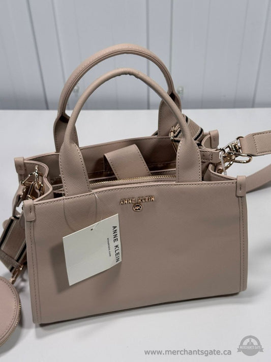 New Anne Klein Blush Pink Satchel Crossbody Handbag Coin Pouch NWT