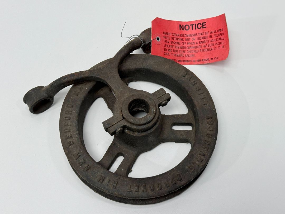 Vintage Babbitt Adjustable Cast Iron Sprocket Rim Pulley Wheel USA Made