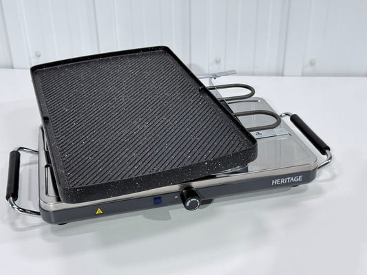 Heritage Electric Raclette Grill & Griddle - Reversible Stone Plate - Tested